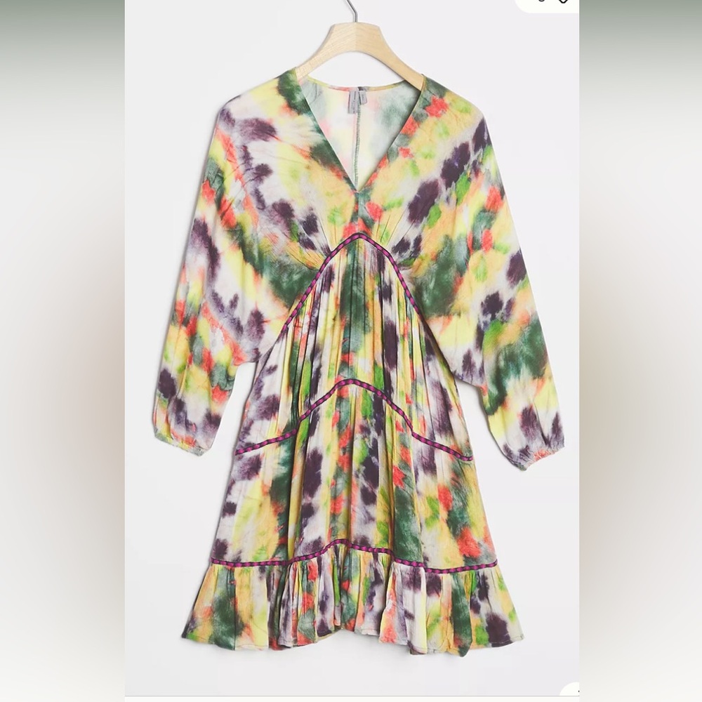 NWT Bl^nk Tie dye dolman sleeve dress, Size Small